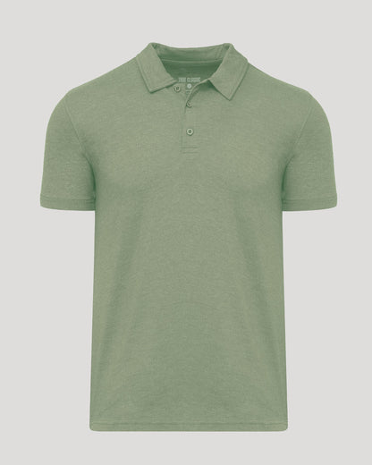 Dark Heather Bay Green Classic Polo