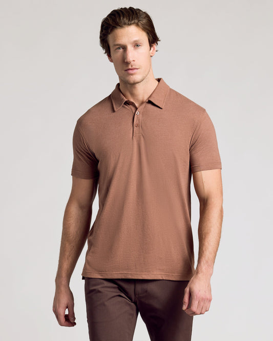 Dark Heather Sepia Classic Polo