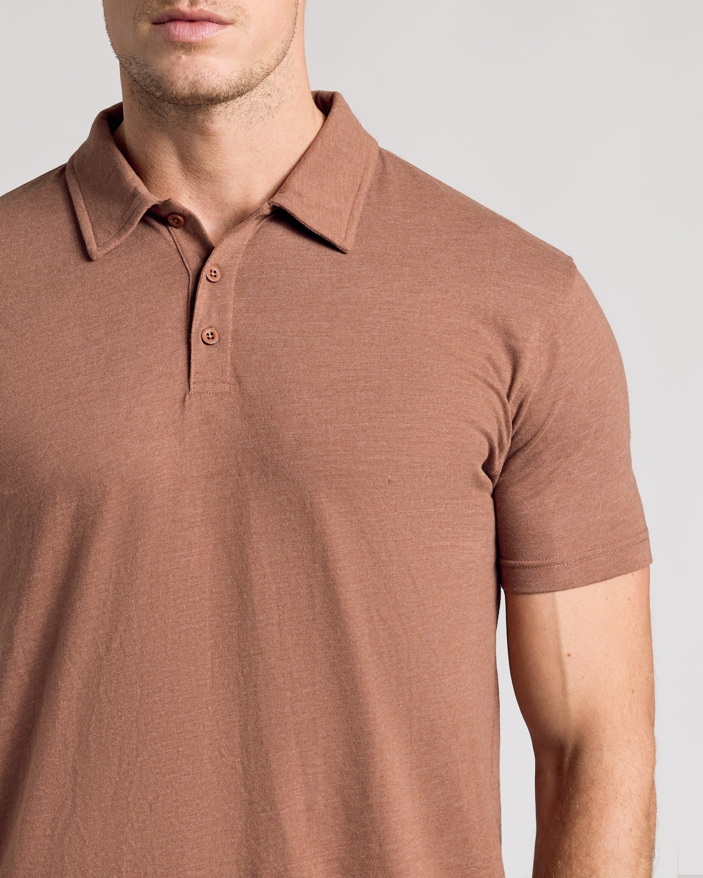 Dark Heather Sepia Classic Polo