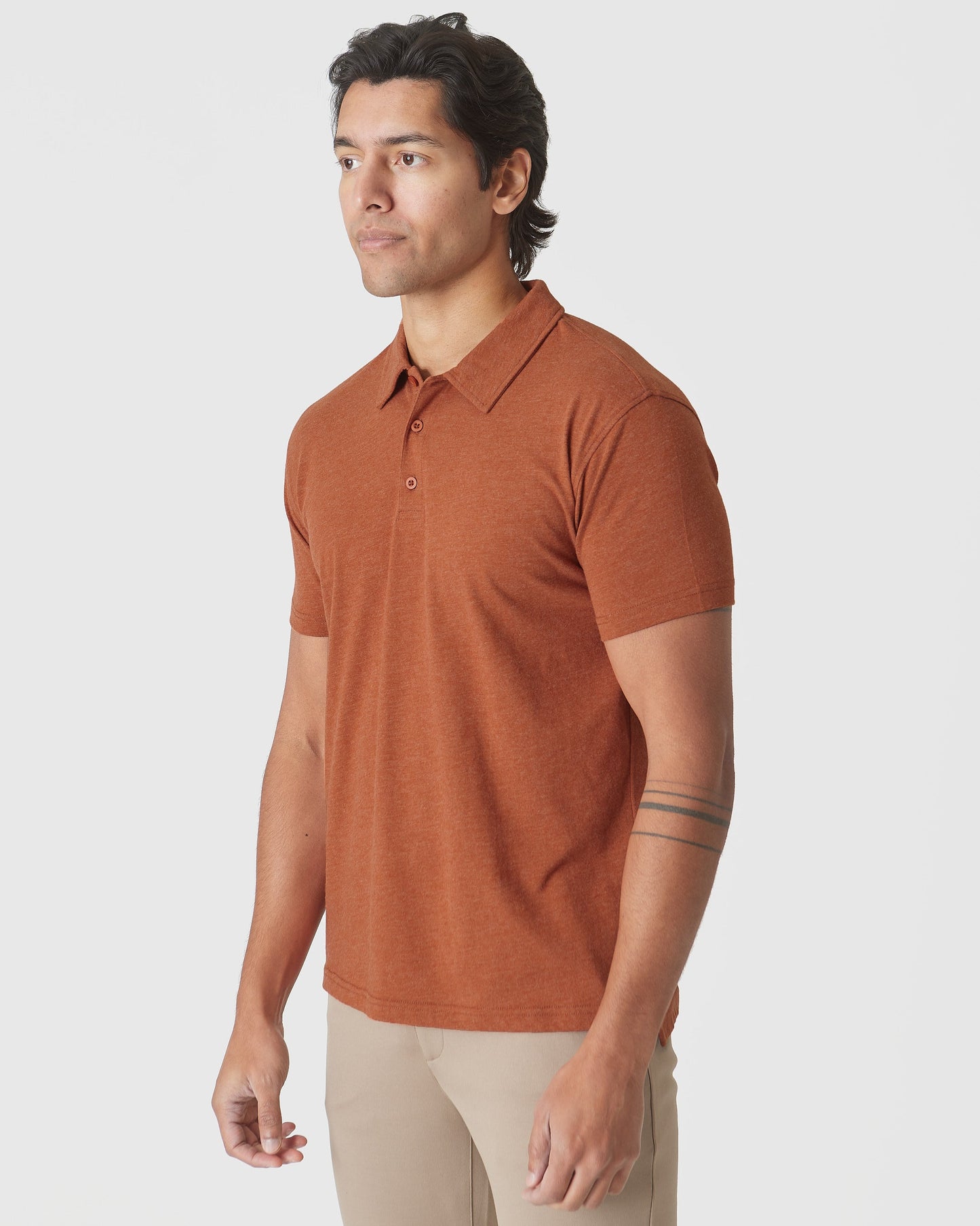 Heather Gingersnap Classic Polo