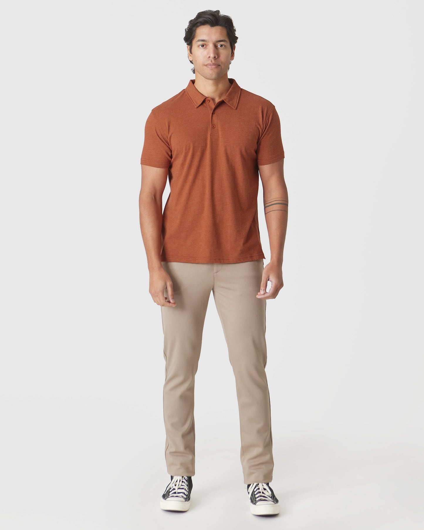 Heather Gingersnap Classic Polo