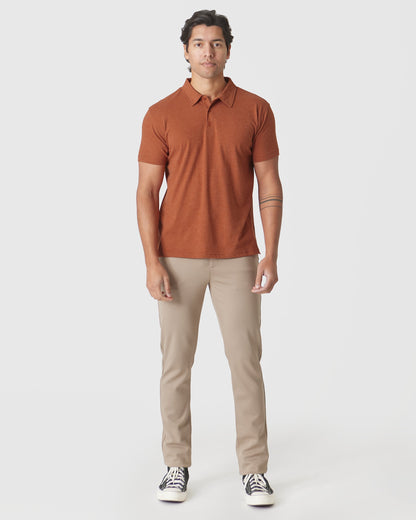 Heather Gingersnap Classic Polo