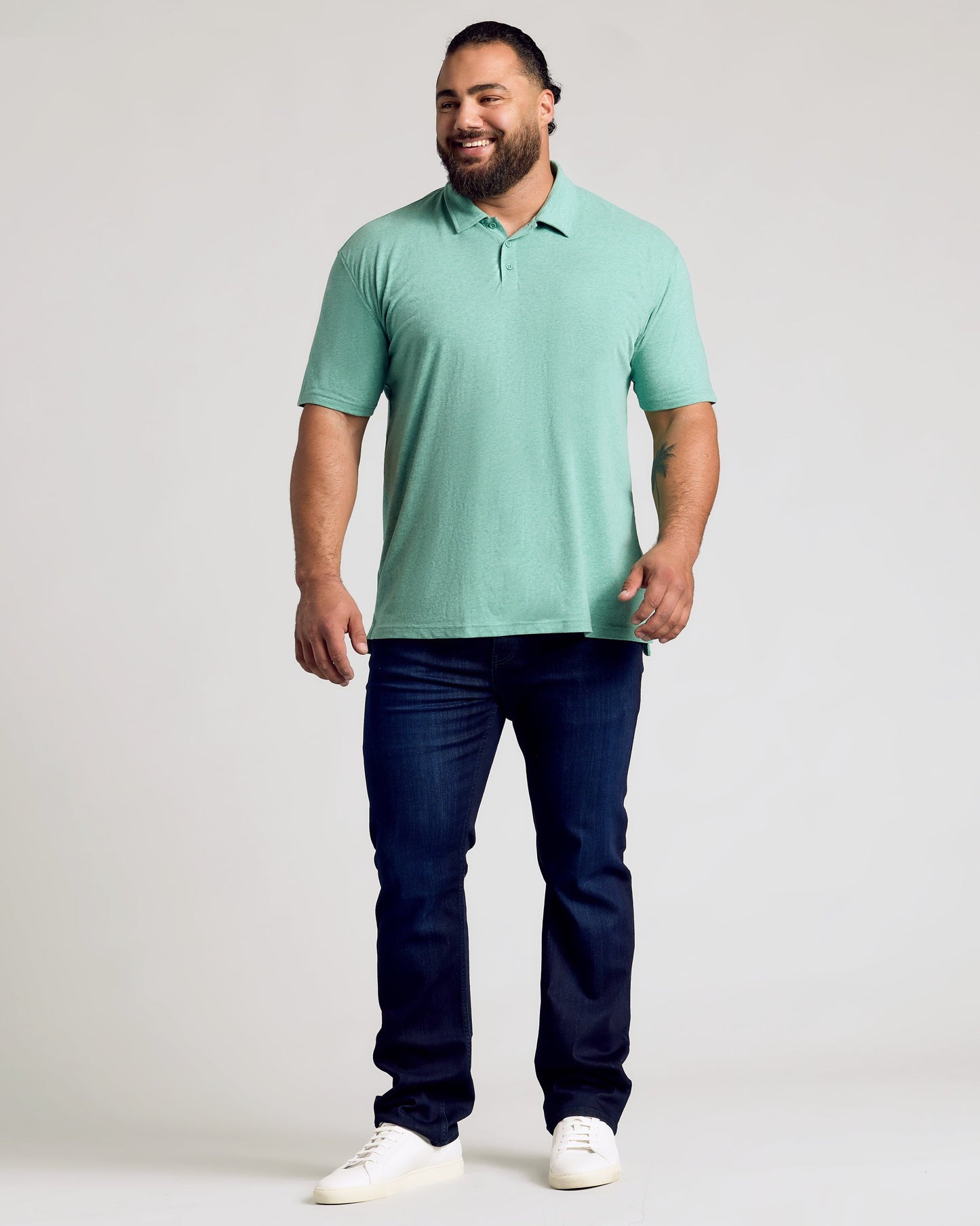 Light Heather Greenery Classic Polo