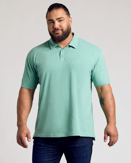 Light Heather Greenery Classic Polo