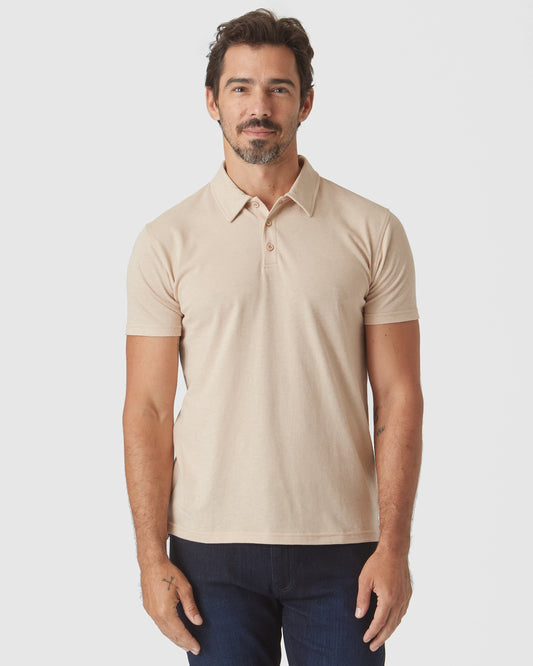 Light Camel Cream Heather Classic Polo