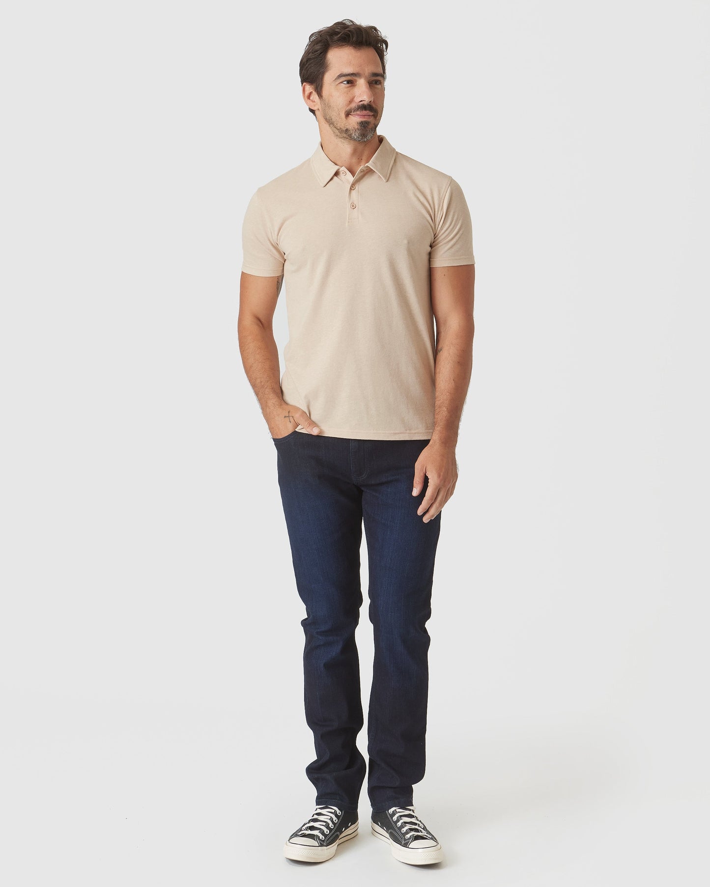 Light Camel Cream Heather Classic Polo