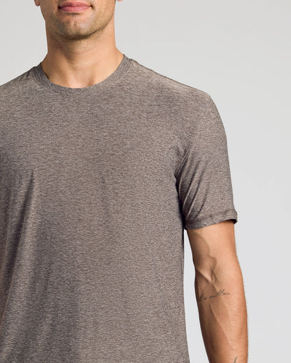 Heather Cocoa Active Crew Neck Tee