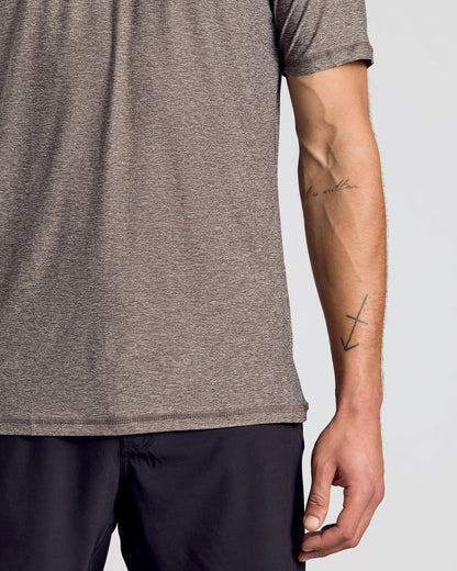 Heather Cocoa Active Crew Neck Tee