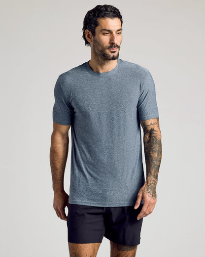 Heather Navy Active Crew Neck Tee