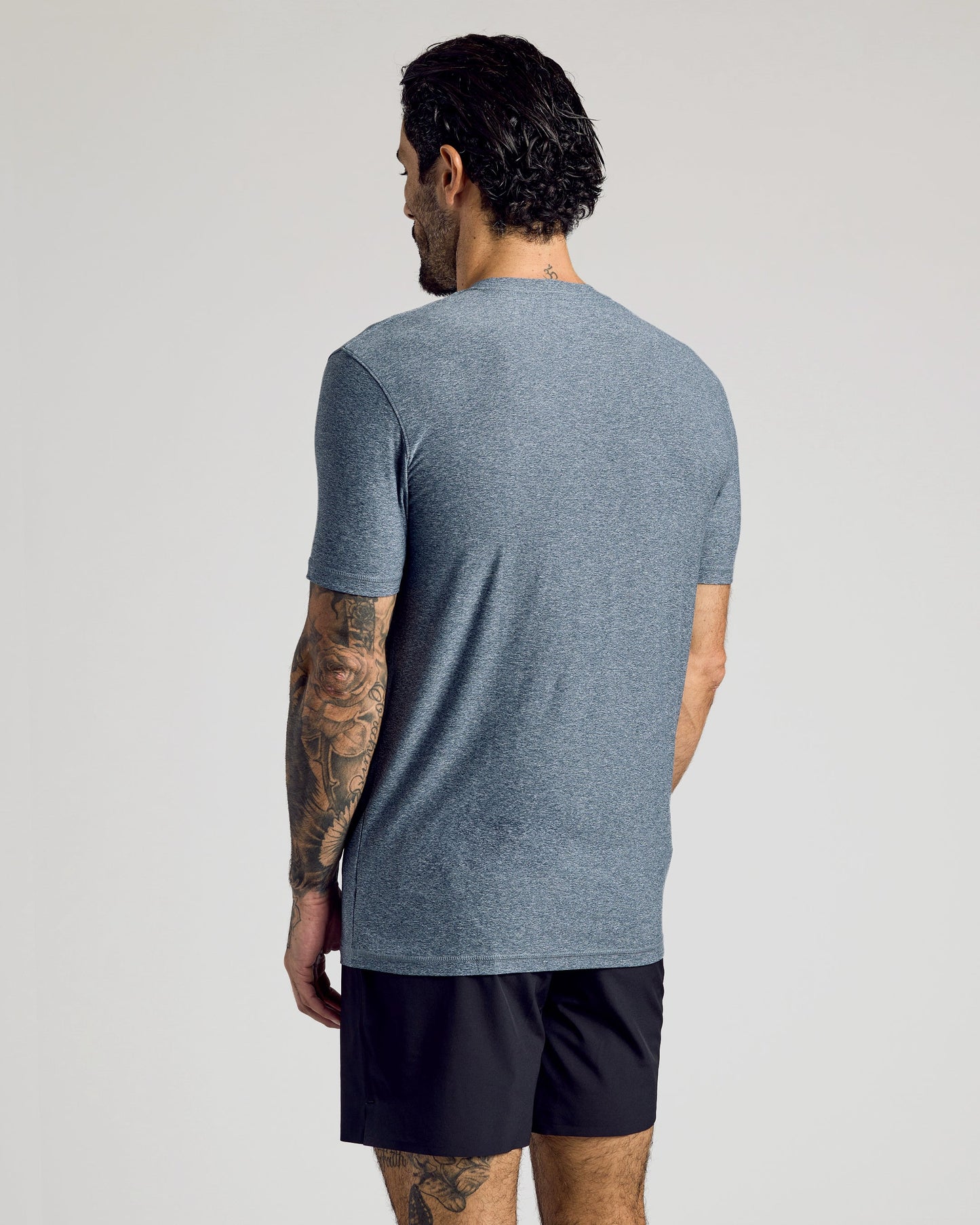 Heather Navy Active Crew Neck Tee