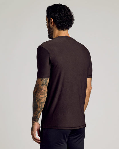 Dark Heather Cocoa Active Crew Neck Tee