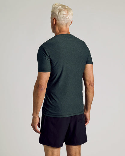 Dark Heather Forest Active Crew Neck Tee