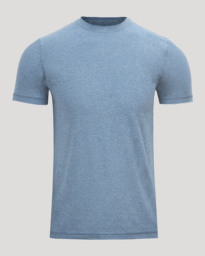 Heather Azul Active Crew Neck Tee