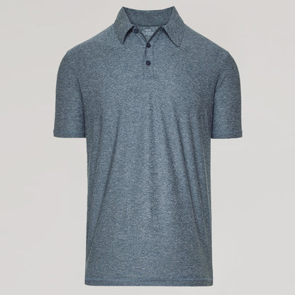Heather Navy Active Short Sleeve Polo