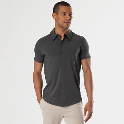 Black & Carbon Short Sleeve Knit Shirt 2-Pack