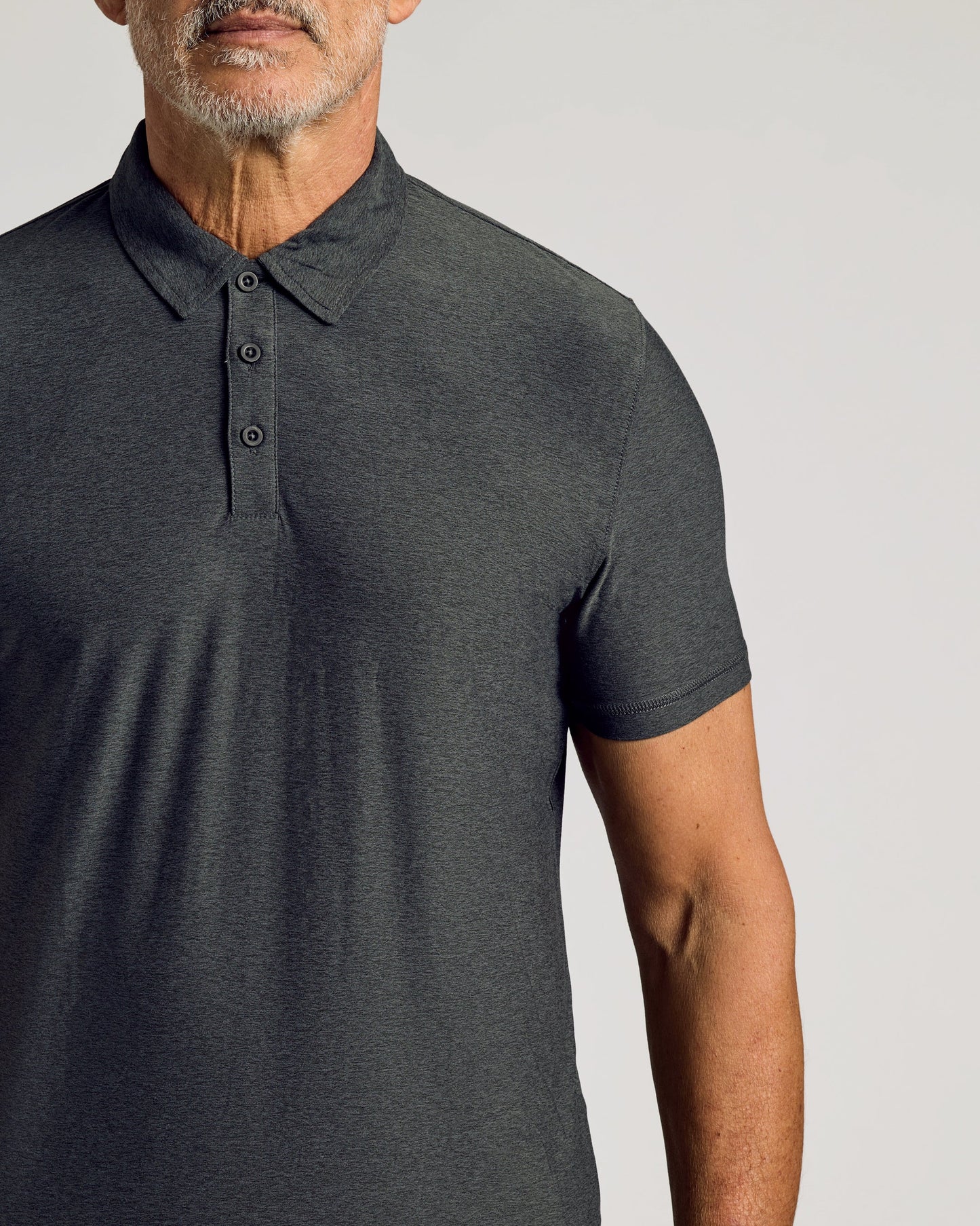 Charcoal Heather Gray Active Short Sleeve Polo