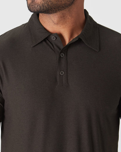 Dark Heather Cocoa Active Polo 2.0