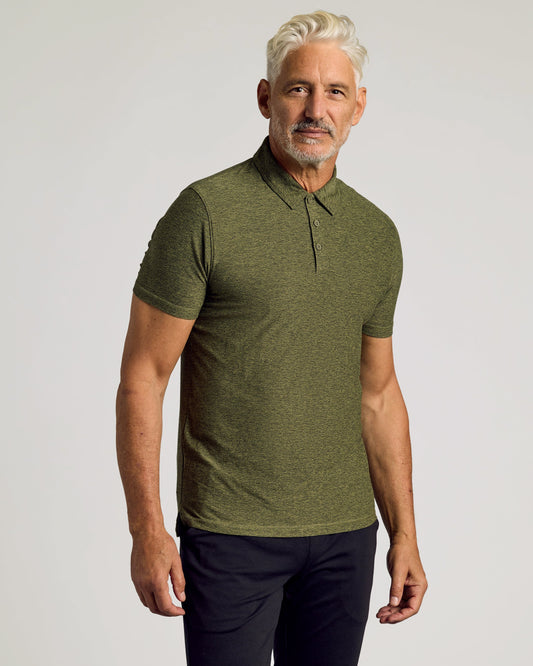 Dark Heather Pear Active Polo 2.0