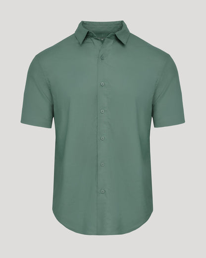 Moss Short Sleeve Linen Shirt