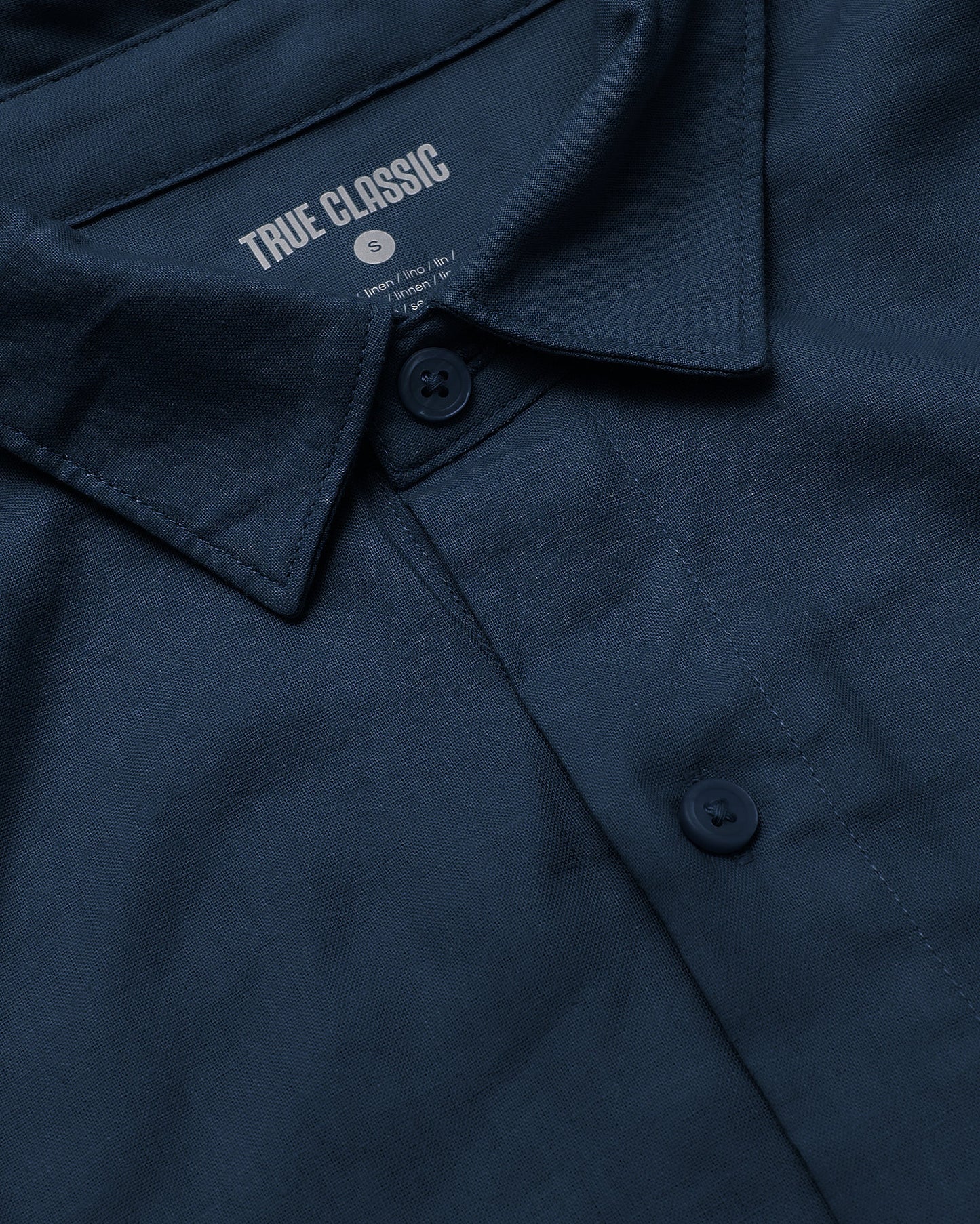 Navy Short Sleeve Linen Shirt