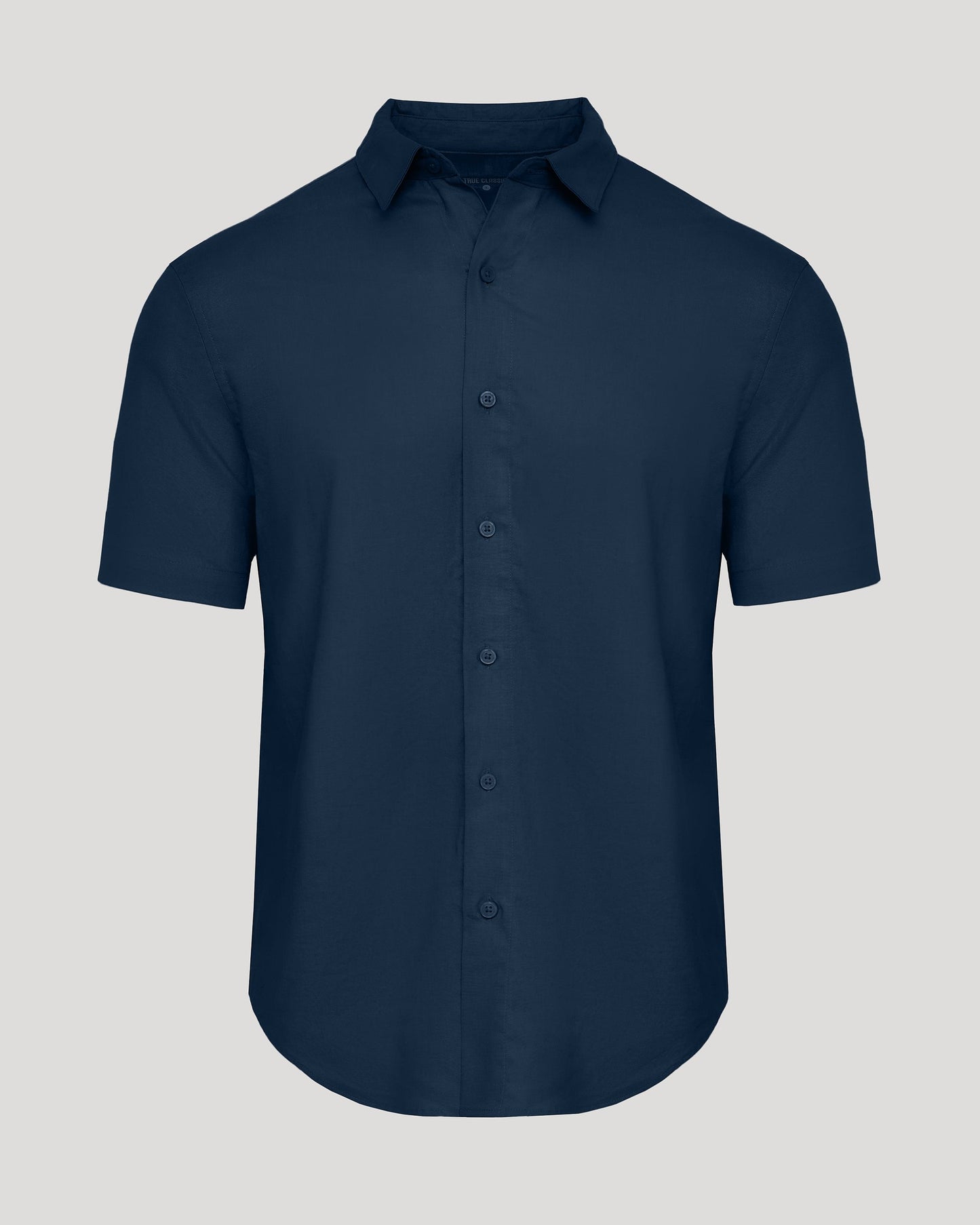 Navy Short Sleeve Linen Shirt