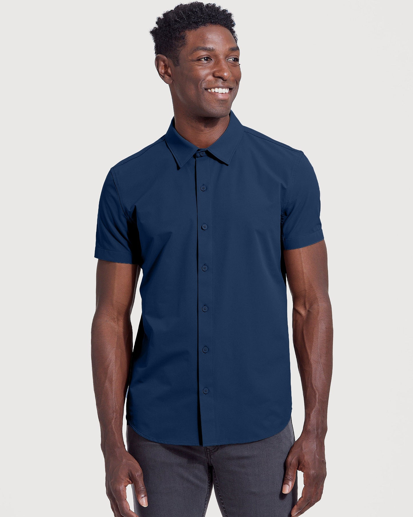 Navy & White Commuter Short Sleeve Shirt 2-Pack