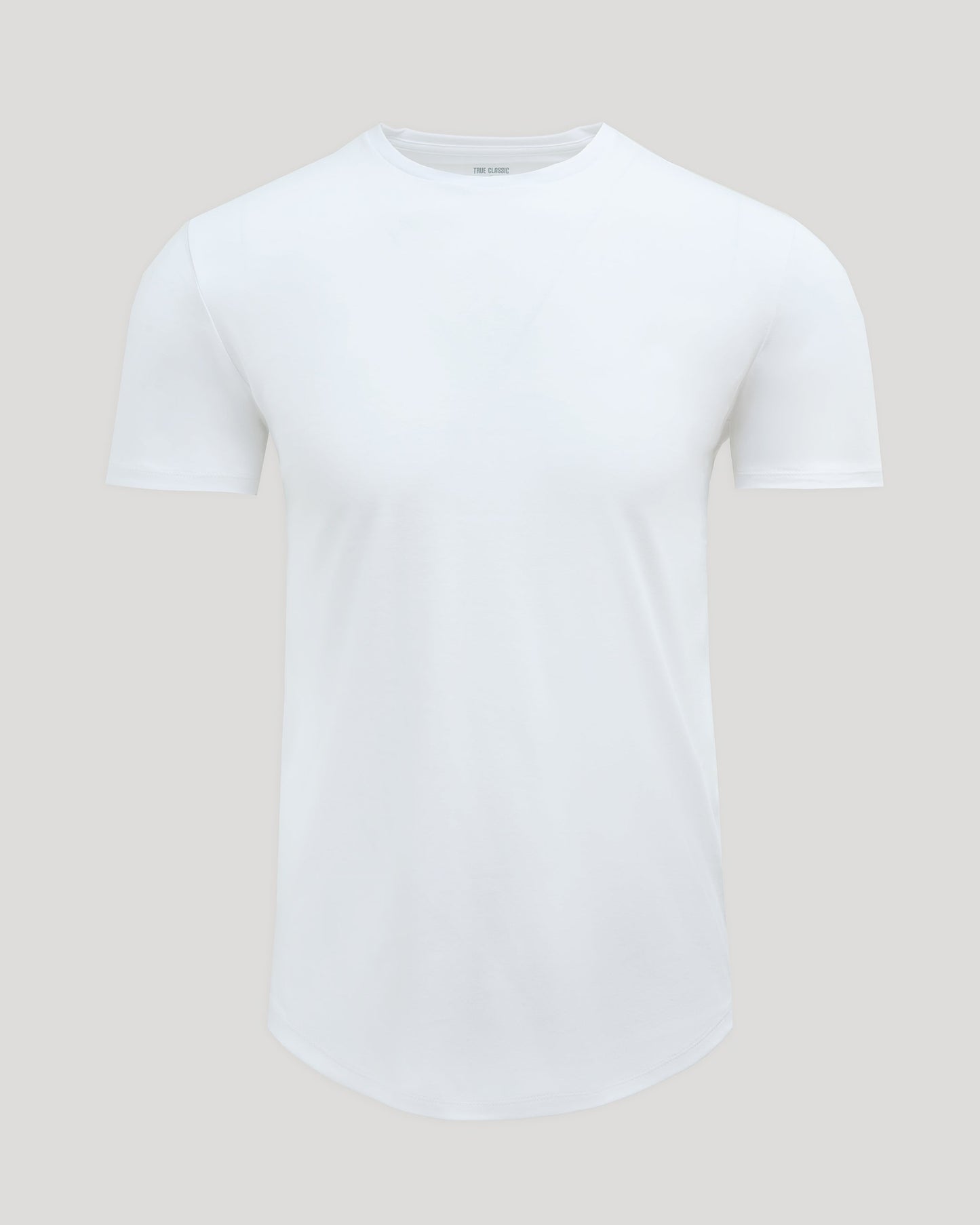 White Premium Pima Crew Curved Hem