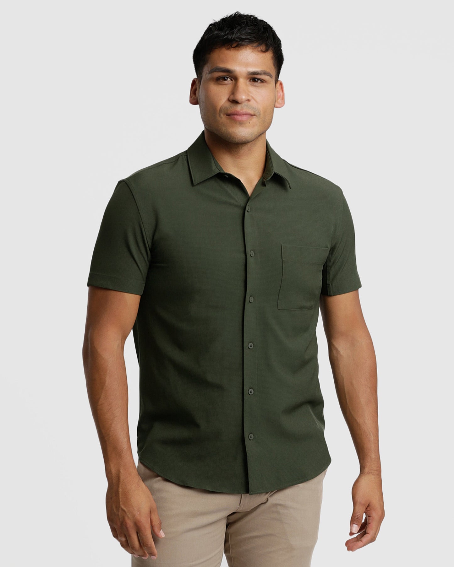 Olive Short Sleeve Ripstop Commuter Shirt