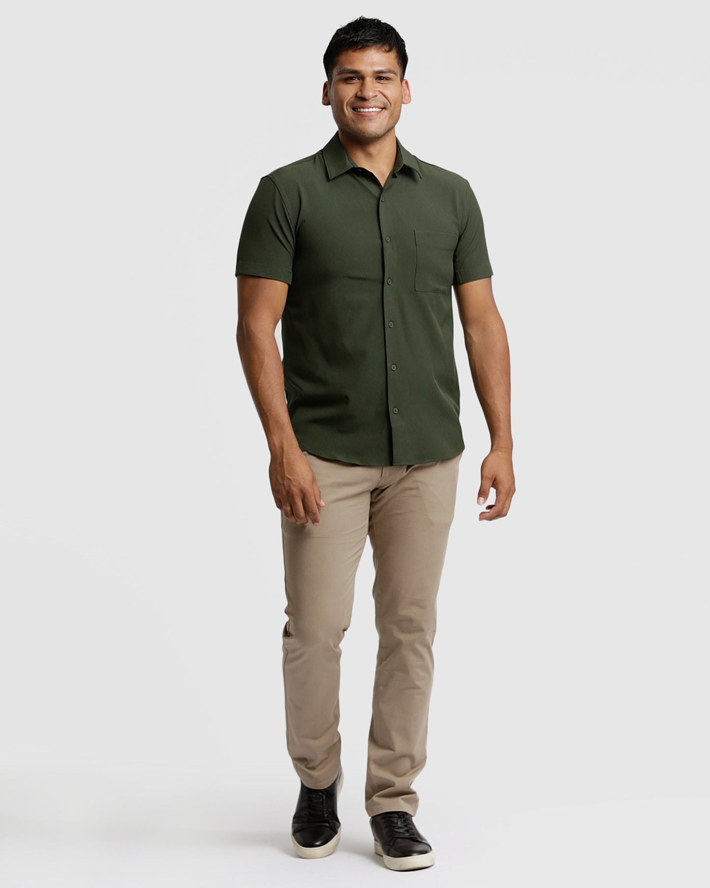 Olive Short Sleeve Ripstop Commuter Shirt
