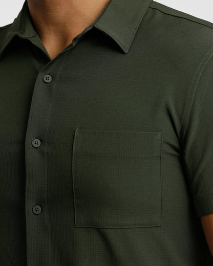 Olive Short Sleeve Ripstop Commuter Shirt