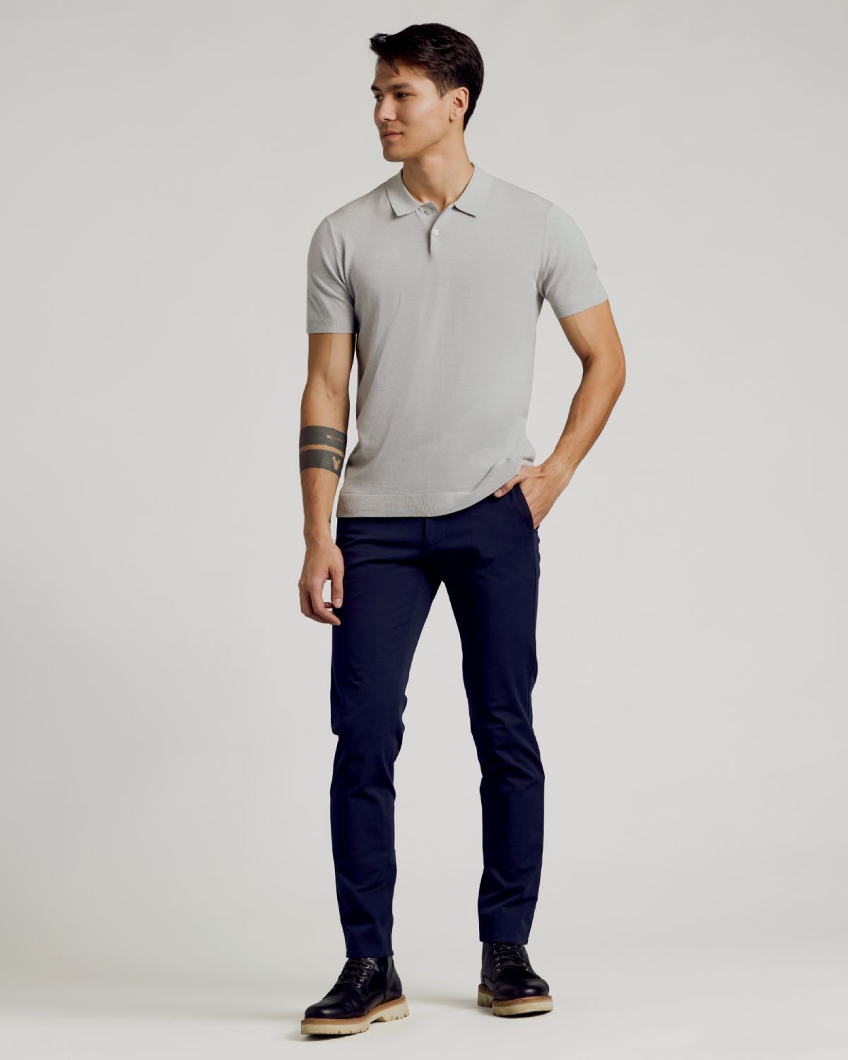 Heather Gray Dressy Polo