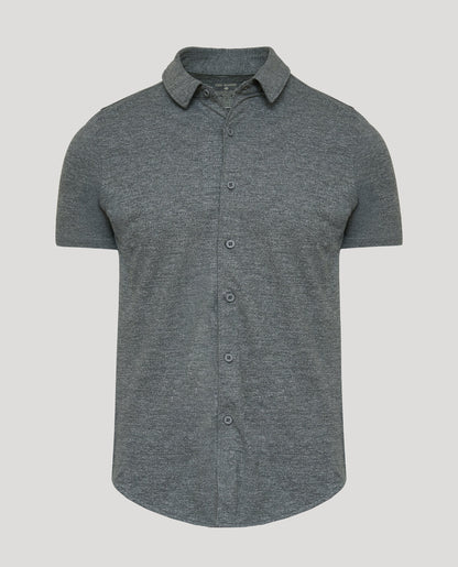 Charcoal Heather Gray Short Sleeve Comfort Knit Shirt