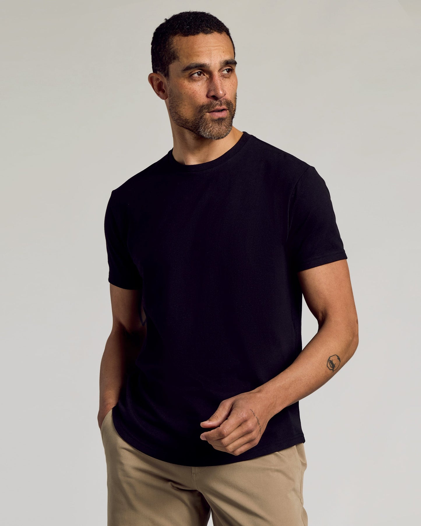 Black Curved Hem Classic Crew Neck 3-Pack