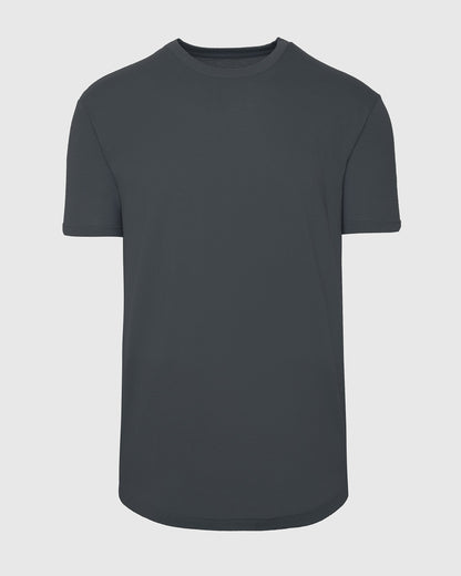 Carbon Curved Hem Classic Crew Neck