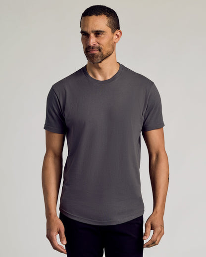 Carbon Curved Hem Classic Crew Neck