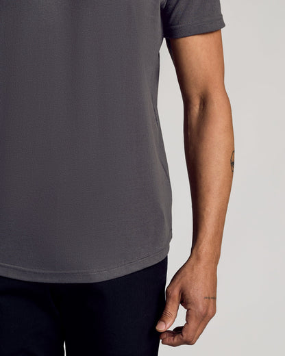 Carbon Curved Hem Classic Crew Neck