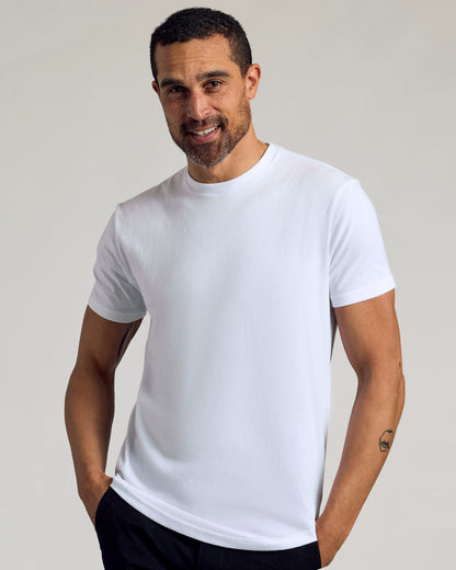 White Curved Hem Classic Crew Neck 2-Pack