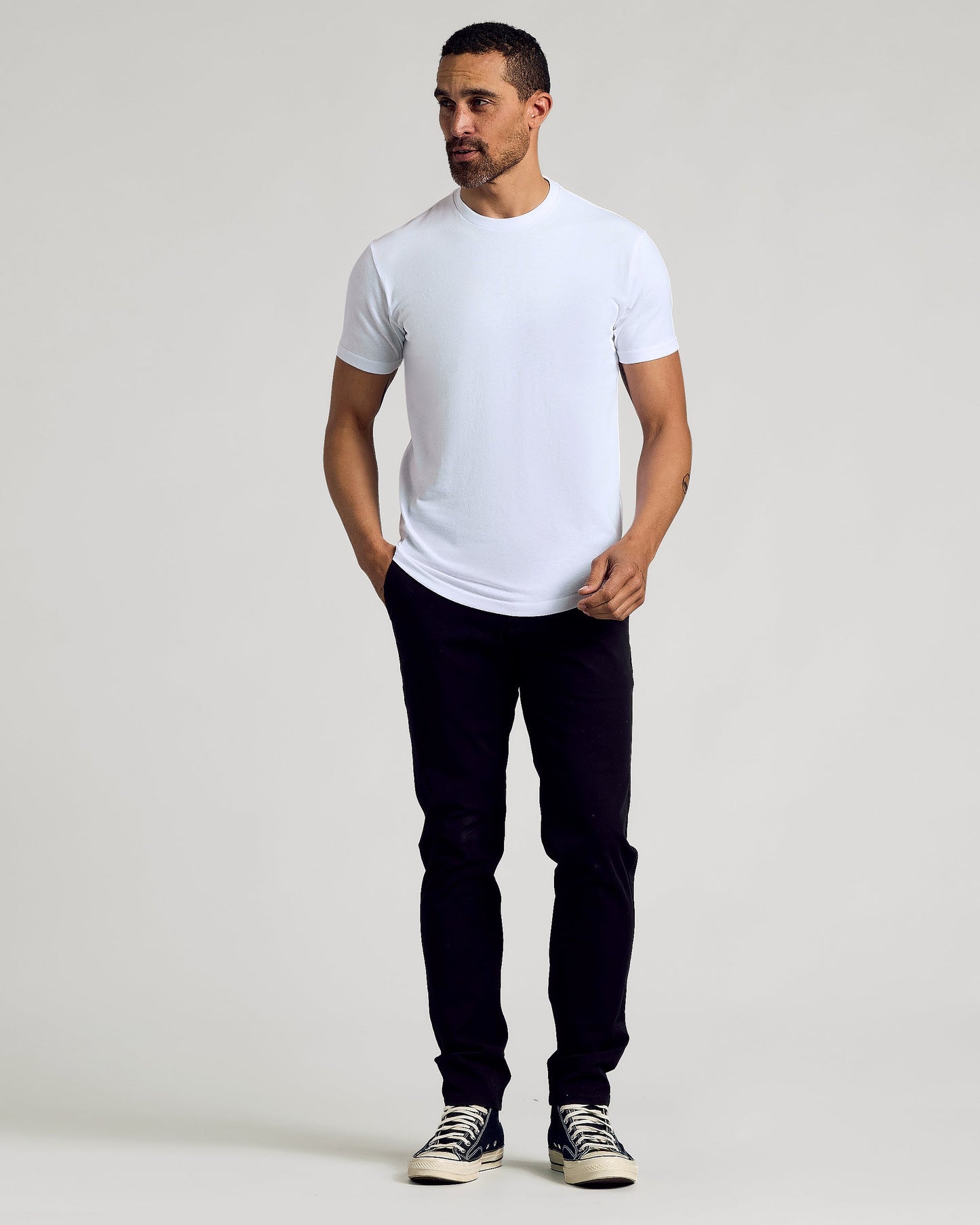 Black & White Curved Hem Classic Crew Neck 10-Pack