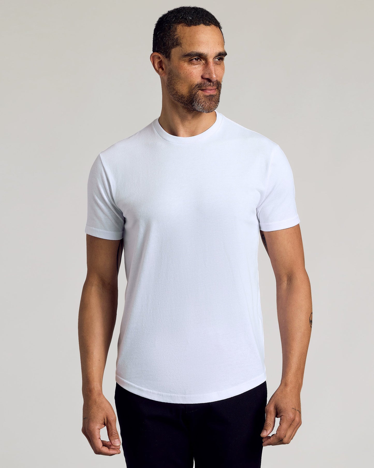 White Curved Hem Classic Crew Neck 6-Pack
