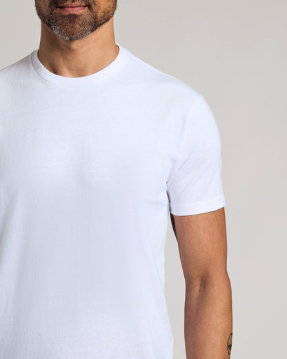 All White Curved Hem Classic Crew Neck 10-Pack