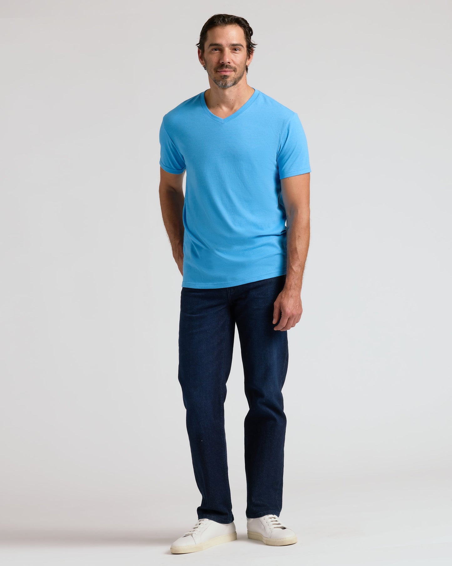 Dark Heather Bahama Blue Classic V-Neck