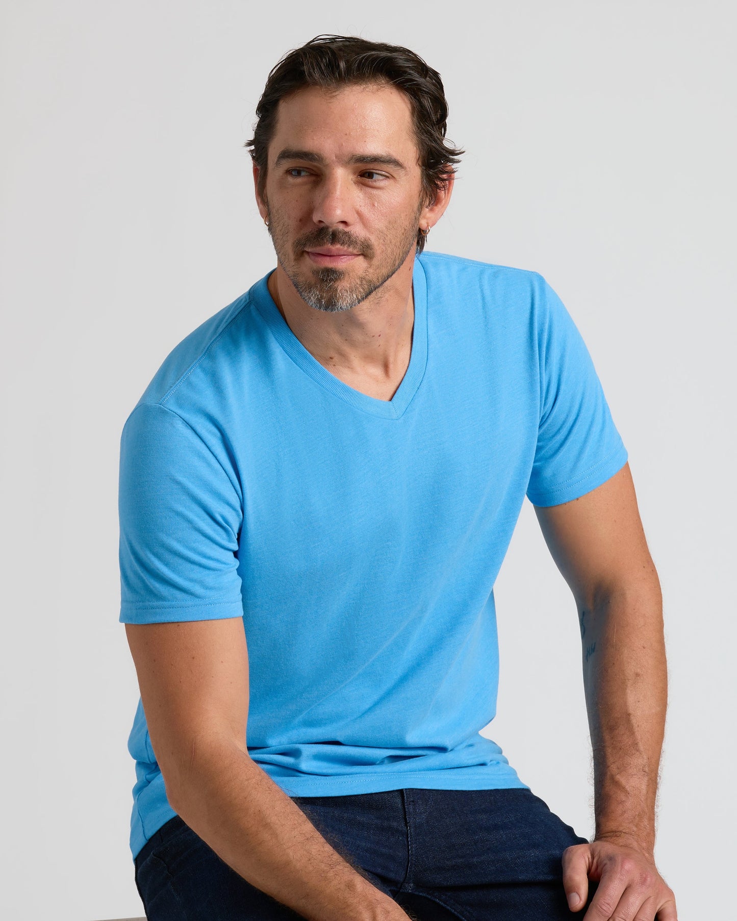 Dark Heather Bahama Blue Classic V-Neck