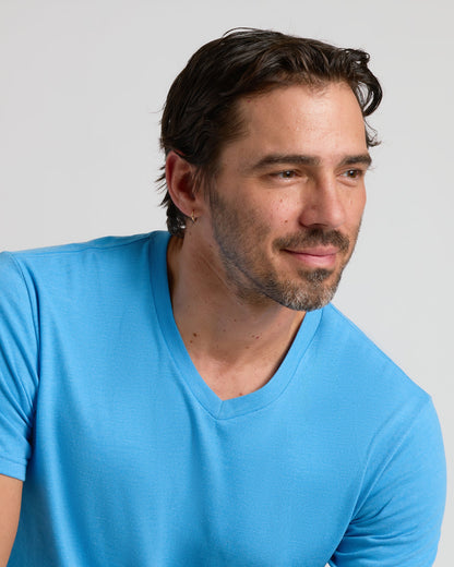 Dark Heather Bahama Blue Classic V-Neck