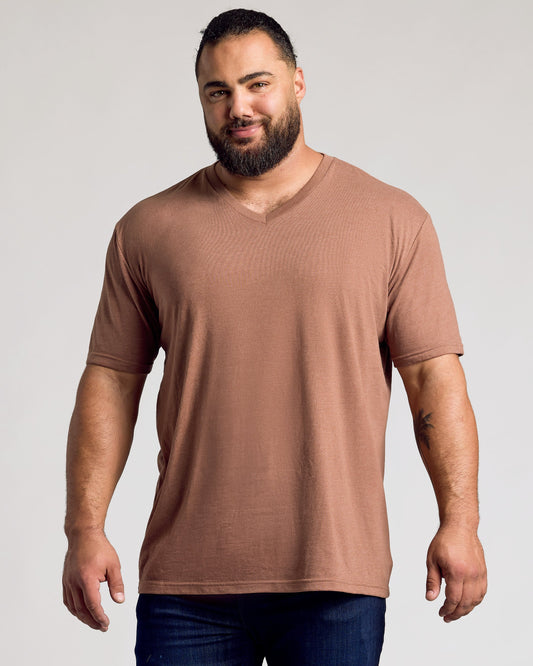 Dark Heather Sepia Classic V-Neck
