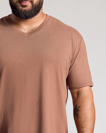 Dark Heather Sepia Classic V-Neck