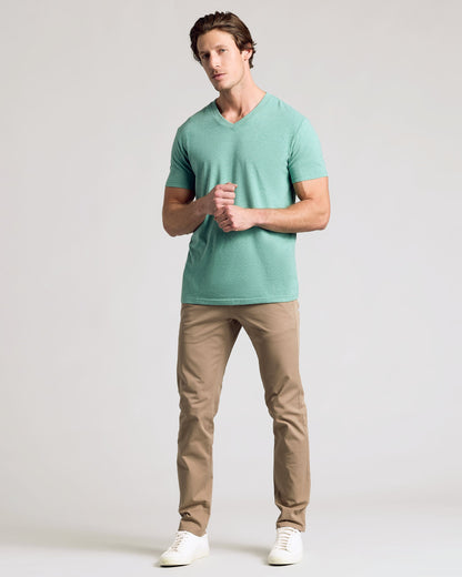 Light Heather Greenery Classic V-Neck