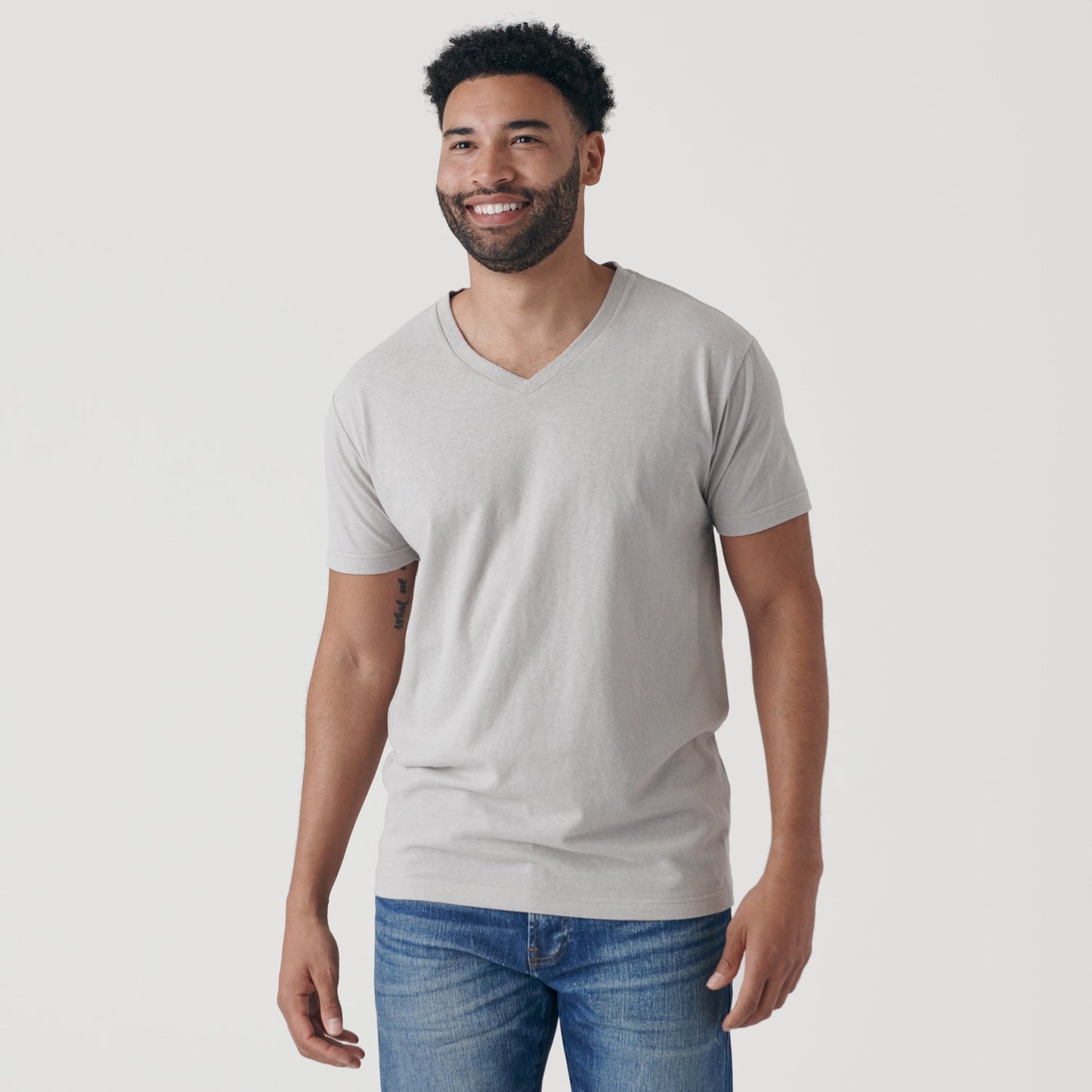 Light Gray V-Neck Tee