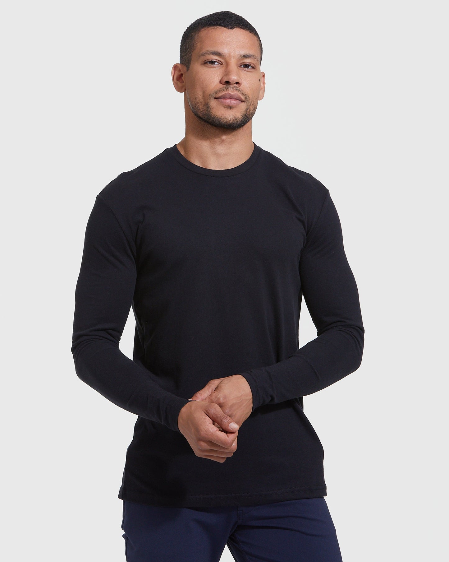 Black Classic Long Sleeve Crew Neck 3-Pack