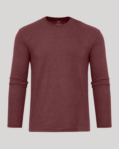 Dark Heather Clovewood Classic Long Sleeve Crew Neck
