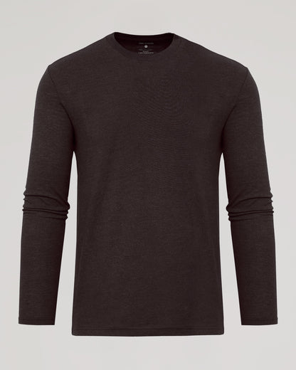 Dark Heather Cocoa Classic Long Sleeve Crew Neck